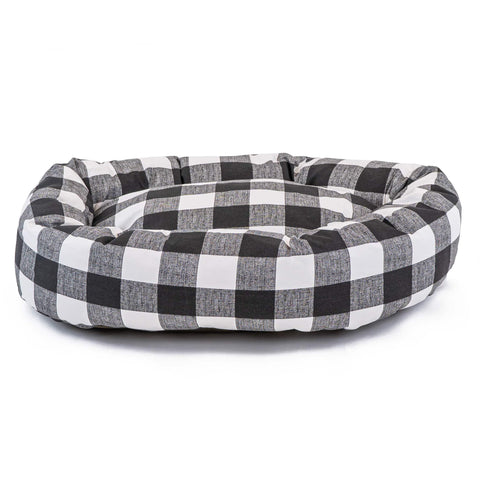 Majestic Pet Anderson Checkered Cotton Bagel Dog Bed – Cozy Plush | Made in USA Majestic Pet 