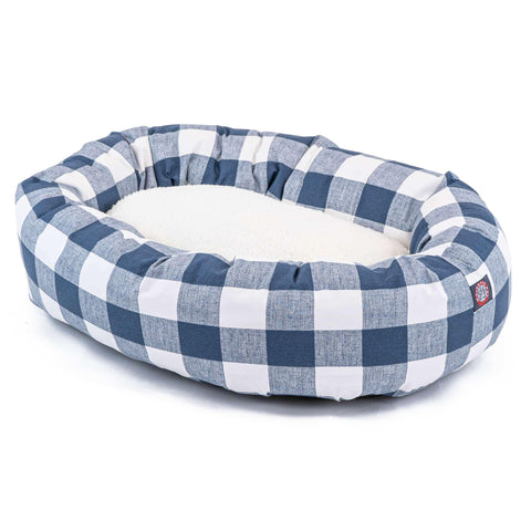Sherpa Bagel Dog Bed – Black White Check Cotton – Majestic Pet | Made in USA Majestic Pet 