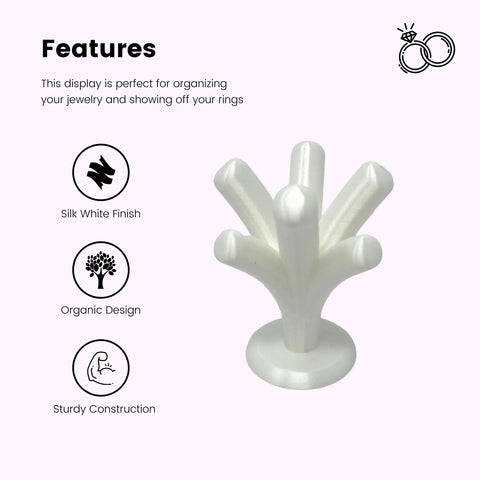8-Branch Pink Jewelry Ring Display Stand – Made in USA Organizer Chatelet Manufacturing 