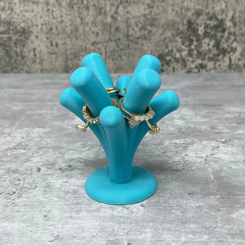 8-Branch Pink Jewelry Ring Display Stand – Made in USA Organizer Chatelet Manufacturing 