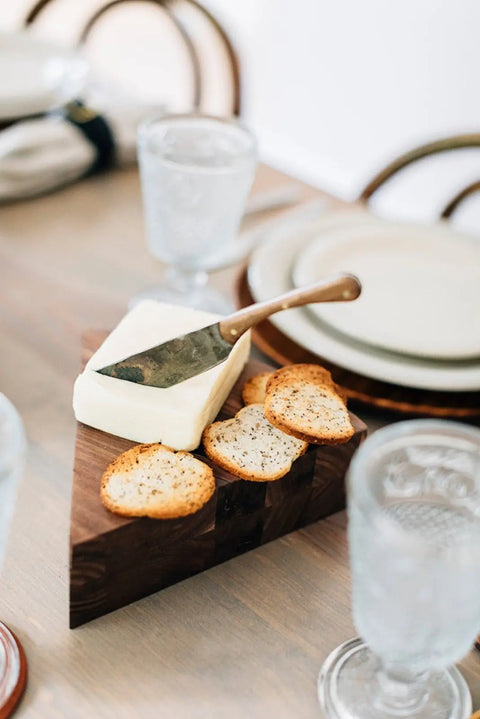 8 Inch Handmade Wood Cheese Board With 7.5 Inch Hand-Forged Knife – Food Grade Finish | Made In USA Millstream Home  Kitchen + Dining