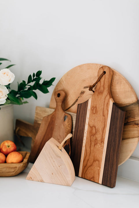 8 Inch Handmade Wood Cheese Board With 7.5 Inch Hand-Forged Knife – Food Grade Finish | Made In USA Millstream Home  Kitchen + Dining