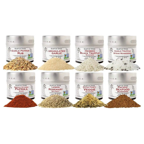 8 Pack Gourmet Seasonings Collection – Handcrafted Seasoning Set | Made in USA Gustus Vitae  Collections & Gift Sets
