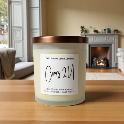 8.5 oz Handcrafted Soy Wax Candle – Cinnamon Vanilla Scent – Wick and Glow | Made in USA Home Fragrance Wick and Glow Candle Company™  Candles