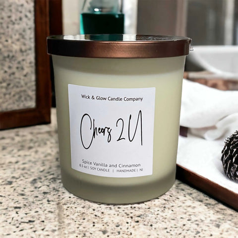 8.5 oz Handcrafted Soy Wax Candle – Cinnamon Vanilla Scent – Wick and Glow | Made in USA Home Fragrance Wick and Glow Candle Company™  Candles