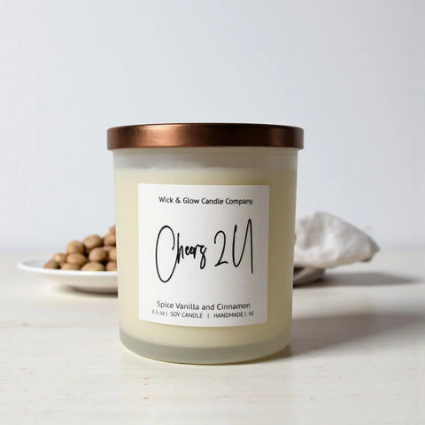 8.5 oz Handcrafted Soy Wax Candle – Cinnamon Vanilla Scent – Wick and Glow | Made in USA Home Fragrance Wick and Glow Candle Company™  Candles