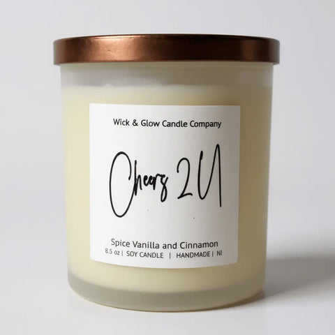 8.5 oz Handcrafted Soy Wax Candle – Cinnamon Vanilla Scent – Wick and Glow | Made in USA Home Fragrance Wick and Glow Candle Company™  Candles