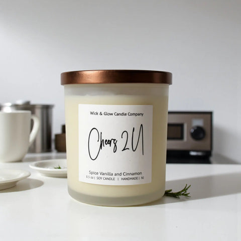 8.5 oz Handcrafted Soy Wax Candle – Cinnamon Vanilla Scent – Wick and Glow | Made in USA Home Fragrance Wick and Glow Candle Company™  Candles