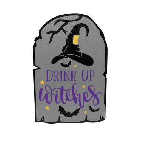 Halloween Drink Up Witches Wall Decor Sign – 9.5x6.5 Inch – Made in USA Chatelet Manufacturing 