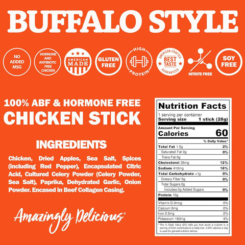 Field Trip Buffalo Style Chicken Sticks 1oz Pack (10ct) – Spicy Protein Snack | Made in USA Field Trip 