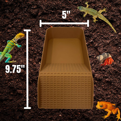 XL Hermit Crab Watering Pool – Platform Ramp Accessory for Turtles and Amphibians | 9.75 Inch x 5 Inch | Made in USA Chatelet Manufacturing 