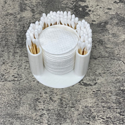 Cotton Swab and Pad Bathroom Organizer – Durable Plastic Holder | Made in USA Chatelet Manufacturing 