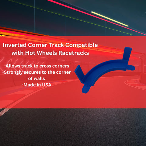 Corner Wall Mount Track for Hot Wheels – 90 Degree Turn with Removable Adhesive | Made in USA Chatelet Manufacturing 
