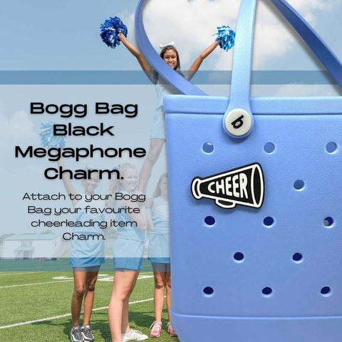 Black Megaphone Charm for Bogg Bags – Cheerleading Accessory | Made in USA Chatelet Manufacturing 