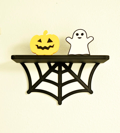 Halloween Spider Web Floating Shelf – 9 Inch Wide 5 Inch Deep | Made in USA Chatelet Manufacturing 