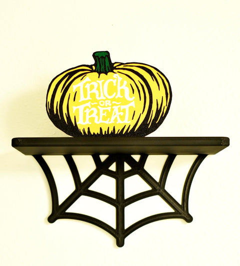 Halloween Spider Web Floating Shelf – 9 Inch Wide 5 Inch Deep | Made in USA Chatelet Manufacturing 