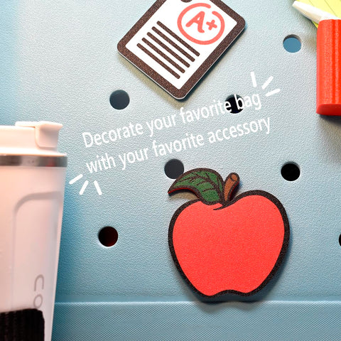 Apple Tote Bag Charm 2.5 Inch – Teacher Accessory – Made in USA | FRESHe Baglets Chatelet Manufacturing 