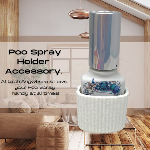 Poo Spray Holder for 2 Oz Bottles – Adhesive Bathroom Organizer | Made in USA Chatelet Manufacturing 
