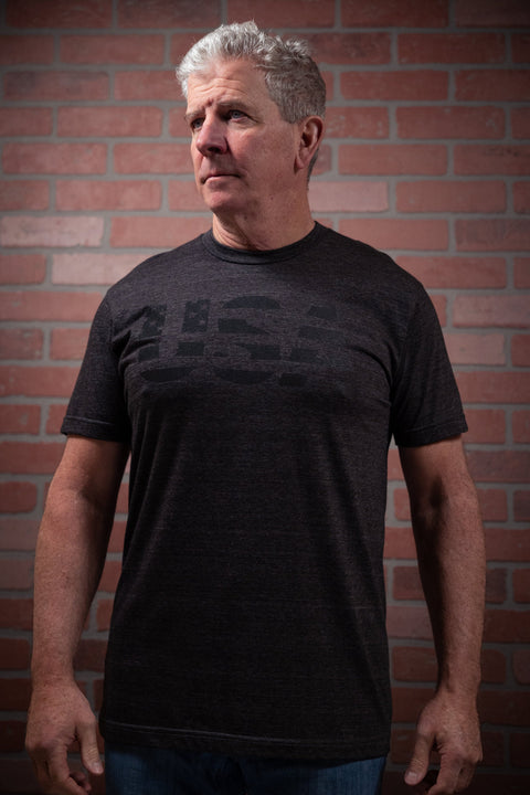 Men's Tri-Blend USA Patriotic T-Shirt – Heather Charcoal | Made in USA Proudly USA  T-shirt