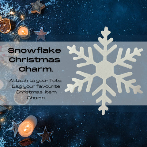 Snowflake Christmas Tote Bag Charm – Durable Plastic Accessory | Made in USA Chatelet Manufacturing 