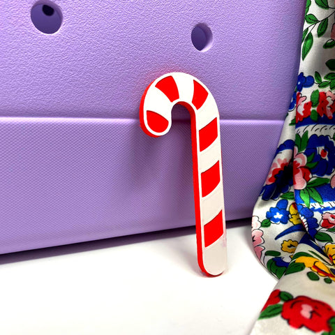 Christmas Candy Cane Tote Bag Charm – Festive Holiday Accessory | Made in USA Chatelet Manufacturing 