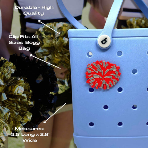 Cheerleading Pom Pom Bag Charm – Decorative Accessory for Bogg Bags | Made in USA Chatelet Manufacturing 