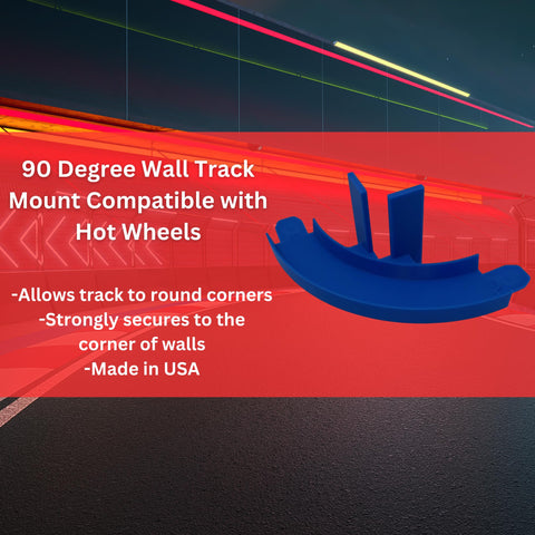 Corner Wall Mount Track for Hot Wheels – 90 Degree Turn with Removable Adhesive | Made in USA Chatelet Manufacturing 