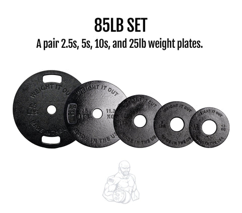 Cast Iron Weight Plate Set – Durable Workout Plates | Made in USA Weight It Out 