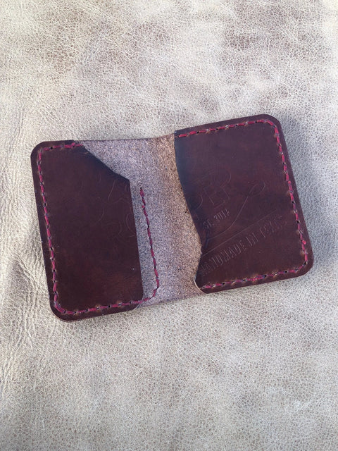 Buffalo Nickel Leather Card Wallet – Dark Oil Brown Minimalist Design | Handmade in USA Sully + Proper Supply 