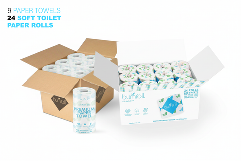 Bumroll Eco-Friendly Toilet Paper – 12 Rolls 400 Sheets 2-Ply | Made in USA Bumroll 