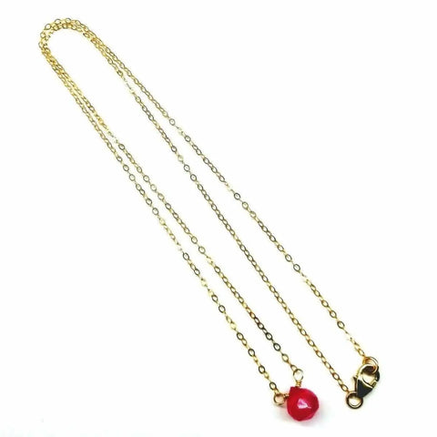 8x8mm Hot Pink Chalcedony Necklace – 14kt Gold Filled Chain | Made in USA Alexa Martha Designs  Necklaces