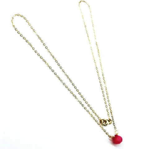 8x8mm Hot Pink Chalcedony Necklace – 14kt Gold Filled Chain | Made in USA Alexa Martha Designs  Necklaces