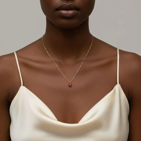 8x8mm Hot Pink Chalcedony Necklace – 14kt Gold Filled Chain | Made in USA Alexa Martha Designs  Necklaces