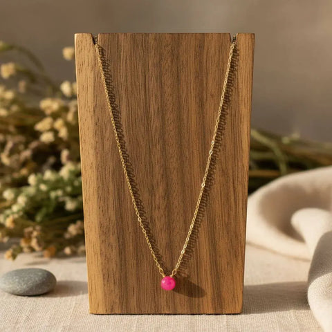 8x8mm Hot Pink Chalcedony Necklace – 14kt Gold Filled Chain | Made in USA Alexa Martha Designs  Necklaces