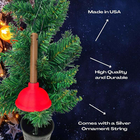 Toilet Plunger Christmas Tree Ornament – Humorous Holiday Decor | Made in USA Chatelet Manufacturing 