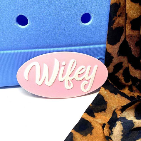 Wifey Charm Accessory for Tote Bags – Pink Decorative Bag Tag | Made in USA Chatelet Manufacturing 