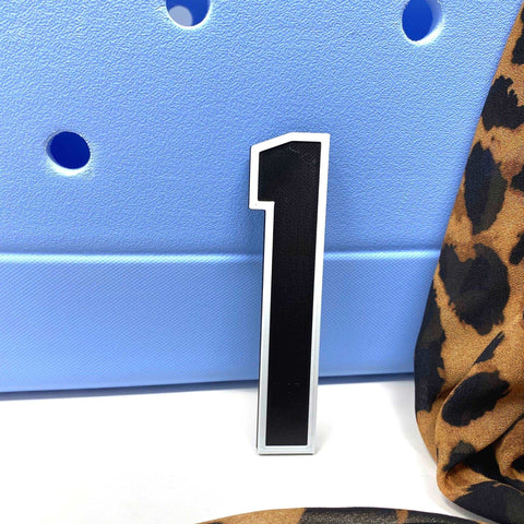 Jersey Sports Number Charm – Bag Accessory for Bogg Bags | Made in USA Chatelet Manufacturing 