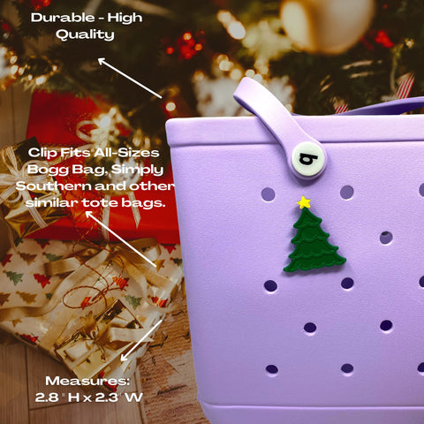 Christmas Candy Cane Tote Bag Charm – Festive Holiday Accessory | Made in USA Chatelet Manufacturing 