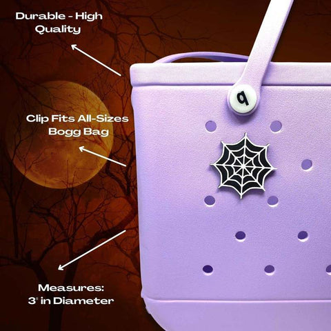 Halloween Spider Web Bag Charm – Tote Accessory for Bogg Bags | Made in USA Chatelet Manufacturing 