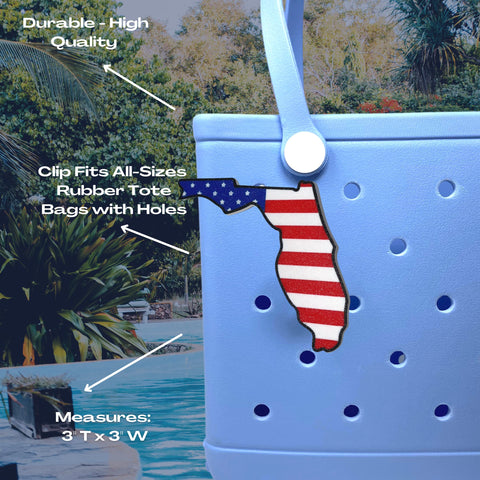 Alabama Flag Tote Bag Charm – 3x2.5 Inch Patriotic Accessory | Made in USA Chatelet Manufacturing 