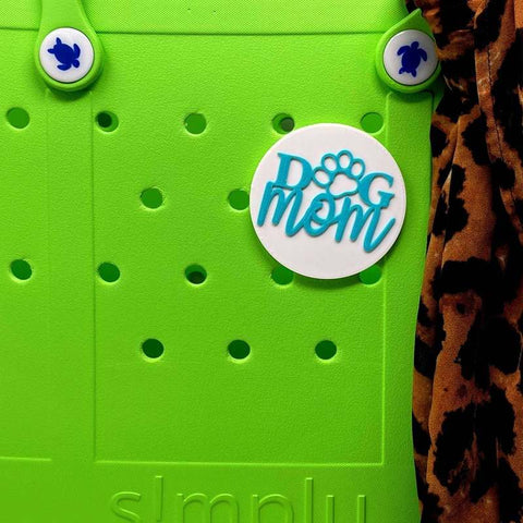 Dog Mom Tote Bag Charm – Decorative Accessory for Bogg Bags | Made in USA Chatelet Manufacturing 