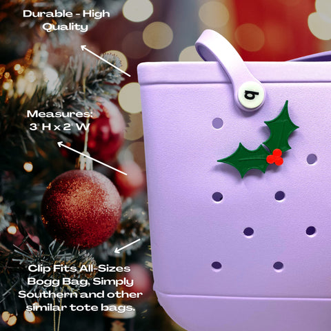 Christmas Candy Cane Tote Bag Charm – Festive Holiday Accessory | Made in USA Chatelet Manufacturing 
