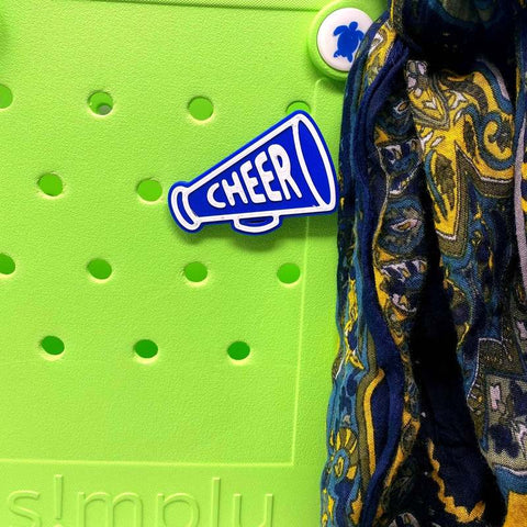 Blue Megaphone Cheerleading Charm – Bogg Bag Accessory | Made in USA Chatelet Manufacturing 