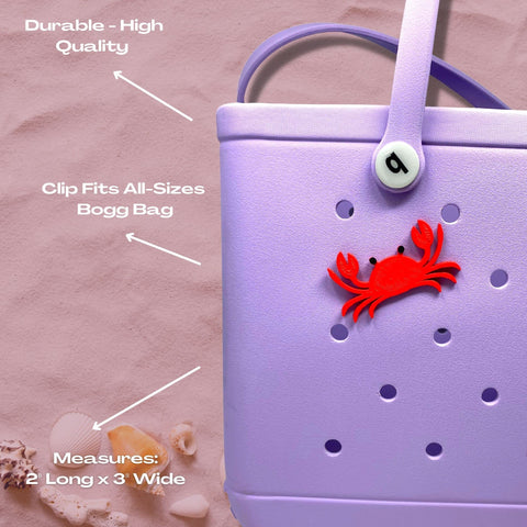 Handmade Crab Beach Tote Charm – Bogg Bag Accessory | Made in USA Chatelet Manufacturing 