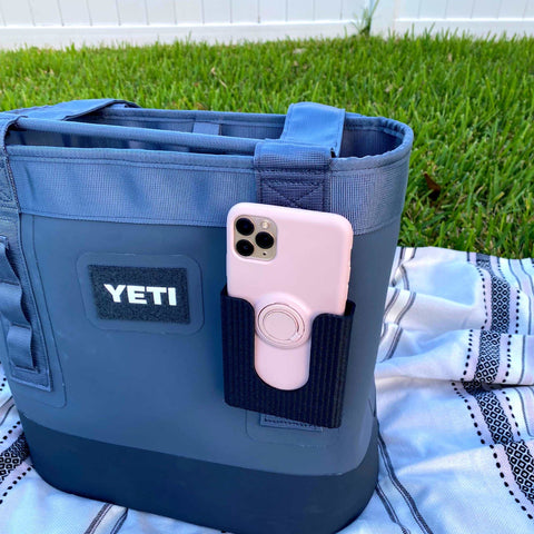 Black Phone Holder Attachment for Yeti Soft Coolers and Backpacks – Made in USA Chatelet Manufacturing 