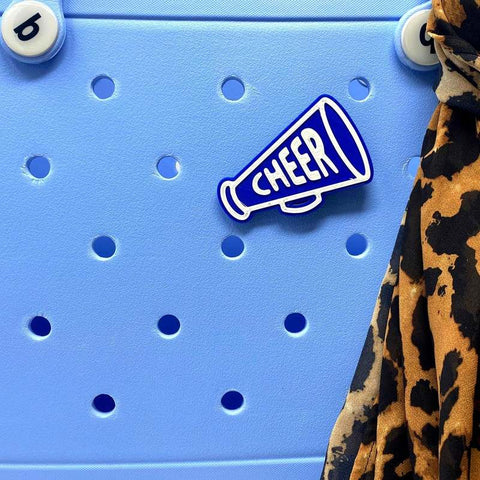 Blue Megaphone Cheerleading Charm – Bogg Bag Accessory | Made in USA Chatelet Manufacturing 