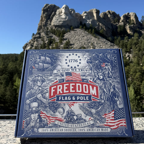 Heavy-Duty American Flag – Outdoor Patriotic Nylon Banner | Made in USA Durable Weather-Resistant Freedom Flag and Pole 