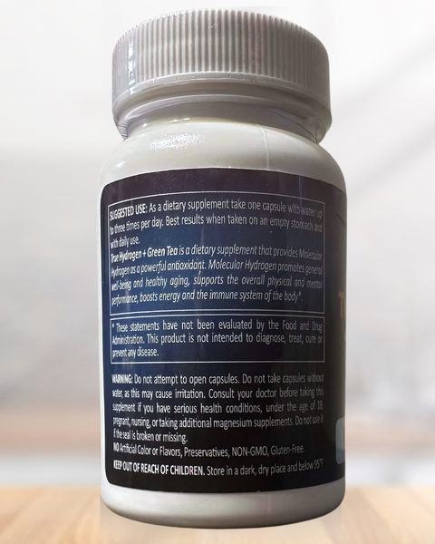 True Hydrogen Plus Green Tea – 60 Veggie Capsules Dietary Supplement | Made in USA Eagle H2 