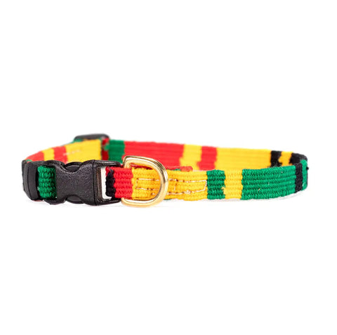 A Tail We Could Wag Side-Release Extra Small Dog or Cat Collar - Rasta Auburn Leathercrafters  item