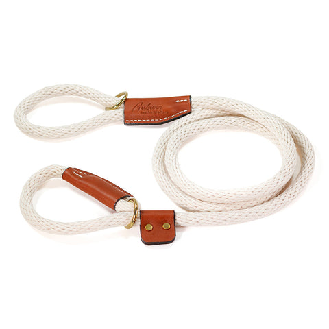 6-Foot Cotton Rope Slip Lead – Soft Durable Leather Stopper – Auburn Leathercrafters | Made in USA Auburn Leathercrafters  item